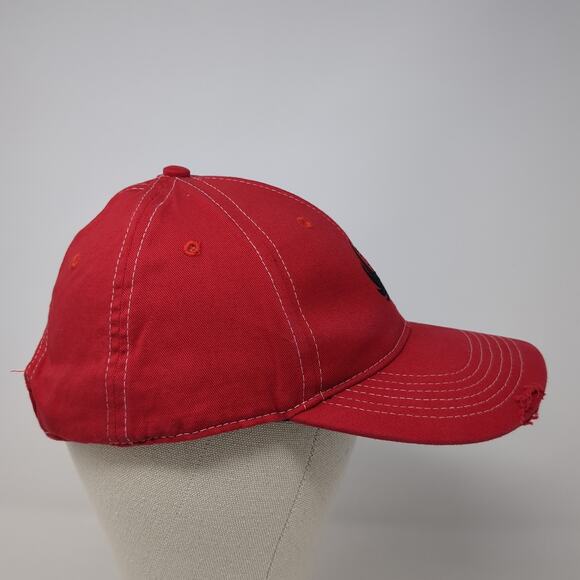Ruger Strapback Baseball Cap Red One Size Adjustable Embroidered Distressed - Picture 4 of 8